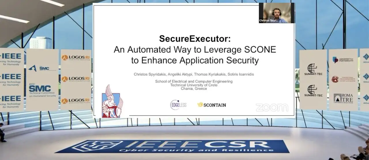 SecureExecutor research presentation at a conference event